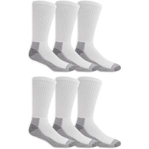 imageFruit of the Loom Mens Durable Cushioned Work Gear Socks with Dual Defense6 Pair PackWhite 6 Pack