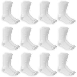 imageFruit of the Loom Mens Durable Cushioned Work Gear Socks with Dual Defense6 Pair PackWhite