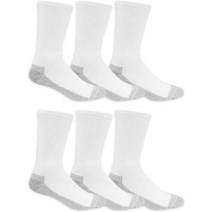 imageFruit of the Loom Mens Essential 6 Pair Pack Casual Socks with Cushion and Arch SupportWhite