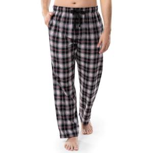 imageFruit of the Loom Mens Soft Flannel Pajama Lounge Sleep PantBlack Plaid