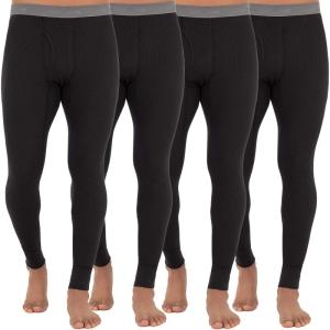imageFruit of the Loom mens Recycled Premium Waffle Thermal Underwear Long Johns BottomBlack 4 Pack