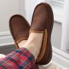 imageFruit of the Loom Memory Foam Slippers For Men  Microsuede Venetian  IndoorOutdor Plush Bedroom House Shoes ZapatillasBrown