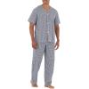 imageFruit of the Loom Mens Broadcloth Short Sleeve Top and Long Pants Pajama SetNavy