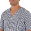 imageFruit of the Loom Mens Broadcloth Short Sleeve Top and Long Pants Pajama SetNavy