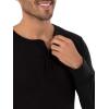 imageFruit of the Loom Mens Classic Midweight Waffle Thermal Henley TopBlack