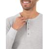 imageFruit of the Loom Mens Classic Midweight Waffle Thermal Henley TopGrey Heather