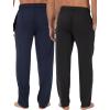 imageFruit of the Loom Mens Extended Sizes Jersey Knit Sleep Pajama Lounge Pant 1 ampamp 2 PacksBlackNavy 2pack