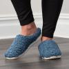 imageFruit of the Loom Womens Berber Slippers  Fuzzy Memory Foam Lightweight Clog IndoorOutdoor Zapatillas de MujerBlue