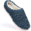 imageFruit of the Loom Womens Berber Slippers  Fuzzy Memory Foam Lightweight Clog IndoorOutdoor Zapatillas de MujerBlue