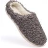 imageFruit of the Loom Womens Berber Slippers  Fuzzy Memory Foam Lightweight Clog IndoorOutdoor Zapatillas de MujerGrey