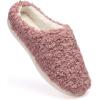 imageFruit of the Loom Womens Berber Slippers  Fuzzy Memory Foam Lightweight Clog IndoorOutdoor Zapatillas de MujerPink