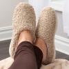 imageFruit of the Loom Womens Berber Slippers  Fuzzy Memory Foam Lightweight Clog IndoorOutdoor Zapatillas de MujerTan