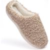 imageFruit of the Loom Womens Berber Slippers  Fuzzy Memory Foam Lightweight Clog IndoorOutdoor Zapatillas de MujerTan