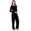 imageFruit of the Loom Womens Long Sleeve Tee and Pant 2 Piece Sleep SetBlack