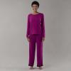 imageFruit of the Loom Womens Long Sleeve Tee and Pant 2 Piece Sleep SetBoysenberry