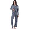 imageFruit of the Loom Womens Long Sleeve Tee and Pant 2 Piece Sleep SetFloral Print