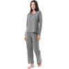 imageFruit of the Loom Womens Long Sleeve Tee and Pant 2 Piece Sleep SetHeather Grey