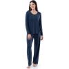 imageFruit of the Loom Womens Long Sleeve Tee and Pant 2 Piece Sleep SetMidnight Blue