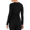 imageFruit of the Loom Womens Micro Waffle Thermal VNeckBlack