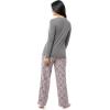 imageFruit of the Loom Womens Sueded Jersey Crew Top and Fleece Pant Sleep SetHeather GreySnowflake