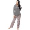 imageFruit of the Loom Womens Sueded Jersey Crew Top and Fleece Pant Sleep SetHeather GreySnowflake