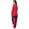 imageFruit of the Loom Womens Sueded Jersey Crew Top and Fleece Pant Sleep SetRedStarry Sky