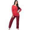 imageFruit of the Loom Womens Sueded Jersey Crew Top and Fleece Pant Sleep SetRedStarry Sky