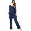 imageFruit of the Loom womens Breathable Tank Top Pant and Cardigan Sleep SetMidnight Blue