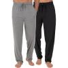 imageFruit of the Loom Mens Extended Sizes Jersey Knit Sleep Pajama Lounge Pant 1 ampamp 2 PacksBlackLight Grey