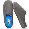 imageFruit of the Loom Mens Ribbed Jersey Clog Slippers  Memory Foam Sole  IndoorOutdoor Pantuflas Machine WashableGreyBlue