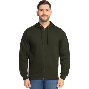 imageFruit of the Loom Eversoft Fleece Full Zip Hoodie SweatshirtDuffle Bag Green Full Zip