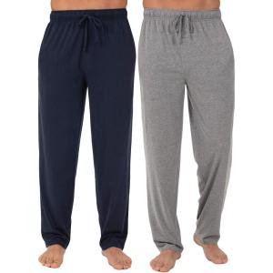 imageFruit of the Loom Mens Extended Sizes Jersey Knit Sleep Pajama Lounge Pant 1 ampamp 2 PacksNavyGrey 2pack