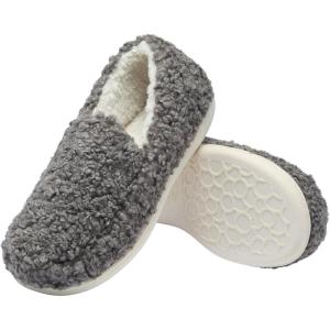 imageFruit of the Loom Womens Berber Loafer  Comfy Memory Foam IndoorOutdoorGrey