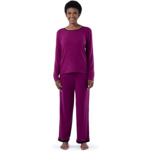 imageFruit of the Loom Womens Long Sleeve Tee and Pant 2 Piece Sleep SetBoysenberry