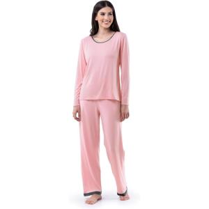 imageFruit of the Loom Womens Long Sleeve Tee and Pant 2 Piece Sleep SetSoft Pink