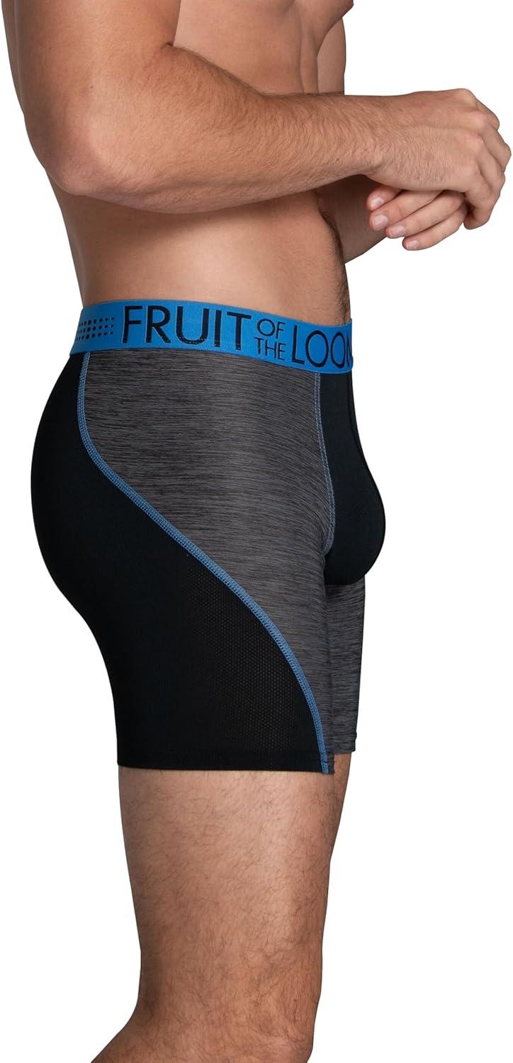 imageFruit of the Loom Mens Breathable Boxer Briefs Moisture Wicking Underwear Assorted Color MultipacksPerformance Stretch  Blue