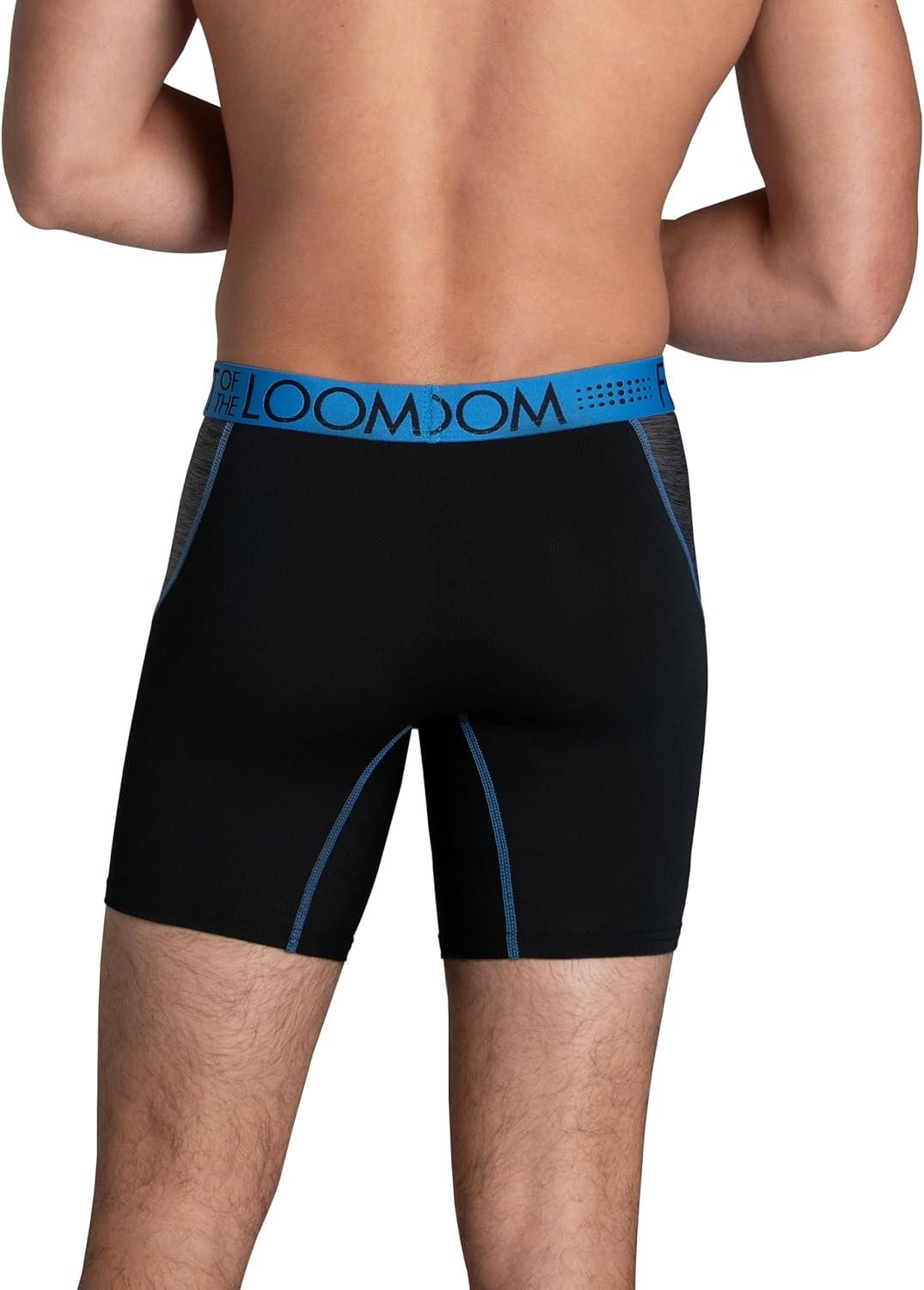 imageFruit of the Loom Mens Breathable Boxer Briefs Moisture Wicking Underwear Assorted Color MultipacksPerformance Stretch  Blue