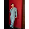 imageFruit of the Loom Mens 360 Stretch Long Sleeve Henley Top and Pant Sleep Pajama SetGreen