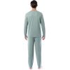 imageFruit of the Loom Mens 360 Stretch Long Sleeve Henley Top and Pant Sleep Pajama SetGreen