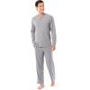 imageFruit of the Loom Mens 360 Stretch Long Sleeve Henley Top and Pant Sleep Pajama SetGrey Heather