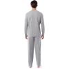 imageFruit of the Loom Mens 360 Stretch Long Sleeve Henley Top and Pant Sleep Pajama SetGrey Heather
