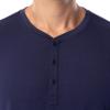 imageFruit of the Loom Mens 360 Stretch Long Sleeve Henley Top and Pant Sleep Pajama SetNavy