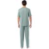 imageFruit of the Loom Mens 360 Stretch Short Sleeve VNeck Top and Pant Sleep Pajama SetGreen