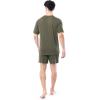 imageFruit of the Loom Mens 360 Stretch Sleeve VNeck Top and Short Sleep Pajama SetDusty Olive