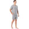 imageFruit of the Loom Mens 360 Stretch Sleeve VNeck Top and Short Sleep Pajama SetGrey Heather