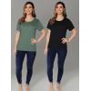 imageFruit of the Loom Womens Crafted Comfort Pima Cotton Short Sleeve TshirtsCrew  2 Pack  BlackHedge