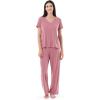 imageFruit of the Loom Womens Short Sleeve Tee and Pant 2 Piece Sleep Pajama SetAntique Heather Blush