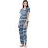 imageFruit of the Loom Womens Short Sleeve Tee and Pant 2 Piece Sleep Pajama SetBlue Stripe