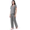imageFruit of the Loom Womens Short Sleeve Tee and Pant 2 Piece Sleep Pajama SetHeather Grey