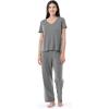 imageFruit of the Loom Womens Short Sleeve Tee and Pant 2 Piece Sleep Pajama SetHeather Grey